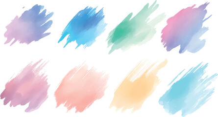 Messy colorful paint set isolated, vector ink brush strokes stock illustration design, 