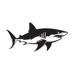 Obraz premium Shark black color on isolated white background