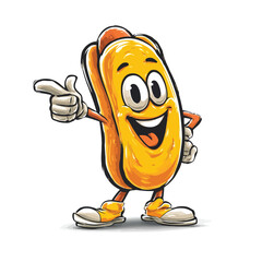 vector mascot illustration of Hot dog Sausage Design