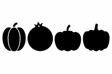 set of Pumpkin silhouette vector illustration