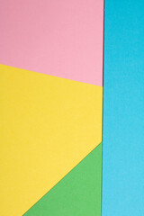Simple Paper Card Primary Colour Lined Geometric Shapes in Multicolour Rainbow Calm Background