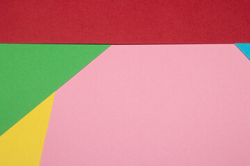 Simple Paper Card Primary Colour Lined Geometric Shapes in Multicolour Rainbow Calm Background