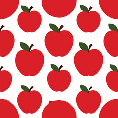 Seamless Pattern In Apple On White Background