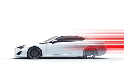 Obraz premium White sports car in motion