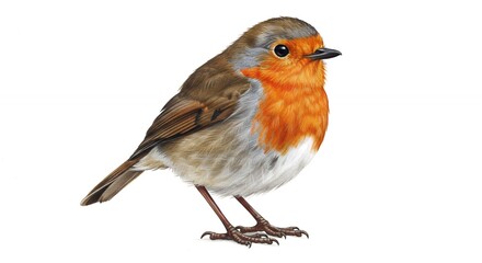Detailed robin bird illustration vibrant colors nature wildlife animal art
