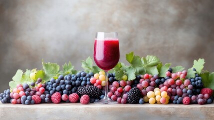 Vibrant fruit smoothie in glass