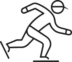 Man on treadmill icon line art on transparent background