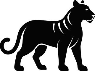 tiger icon Silhouette vector on transparent background