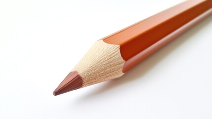 Close-up of a brown colored pencil tip