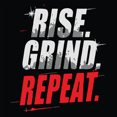 RISE GRIND REPEAT typography design 