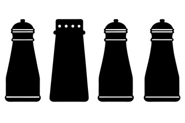 set of Salt Shaker silhouette vector illustration