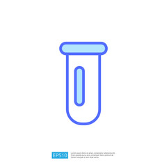 Laboratory Test Tube Icon Representing Scientific Research, Experimentation and Analysis in Education and Science Fields