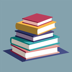 Stack of Colorful Books Illustration for Education
