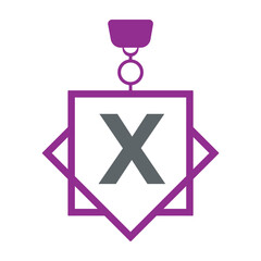 Obraz premium Initial Letter X Medal Logo Symbol Vector Template