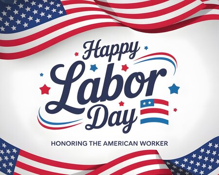 Happy labor day hand lettering background banner template.Vector illustration .