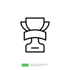 Simple Trophy Icon Representing Achievement and Success in Competitions and Educational Recognition