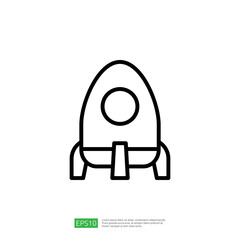 Minimalist Rocket Icon Symbolizing Education and Science Innovation for Creative Exploration and Ambitious Growth in a Digital Era