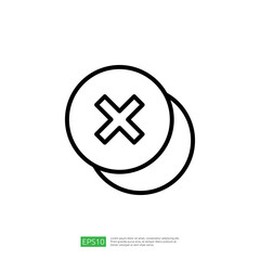 Fototapeta premium Minimalist Icon Illustrating Cross Symbol on Circular Background for Digital Interface and Communication