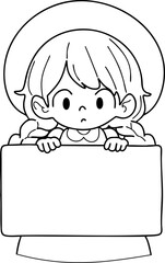 Cute cartoon, children, school age, illustration, hand drawn