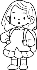 Cute cartoon, children, school age, illustration, hand drawn