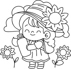 Cute cartoon, children, school age, illustration, hand drawn