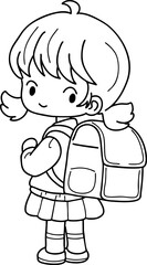 Cute cartoon, children, school age, illustration, hand drawn