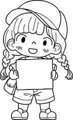 Cute cartoon, children, school age, illustration, hand drawn