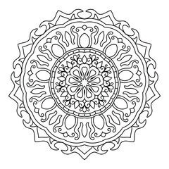 Elegant Abstract Floral Mandala Illustration Hand Drawn Ethnic Design for Wellness Yoga Meditation Tattoos Mehndi Fabric Crafts Spiritual Branding and Digital Use