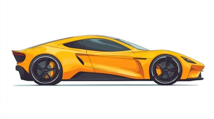 Fototapeta premium Sleek yellow sports car profile