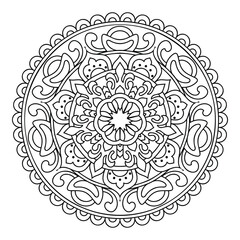 Elegant Abstract Floral Mandala Illustration Hand Drawn Ethnic Design for Wellness Yoga Meditation Tattoos Mehndi Fabric Crafts Spiritual Branding and Digital Use
