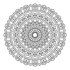 Elegant Abstract Floral Mandala Illustration Hand Drawn Ethnic Design for Wellness Yoga Meditation Tattoos Mehndi Fabric Crafts Spiritual Branding and Digital Use