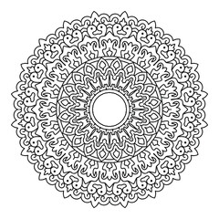 Elegant Abstract Floral Mandala Illustration Hand Drawn Ethnic Design for Wellness Yoga Meditation Tattoos Mehndi Fabric Crafts Spiritual Branding and Digital Use