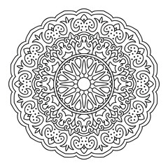 Elegant Abstract Floral Mandala Illustration Hand Drawn Ethnic Design for Wellness Yoga Meditation Tattoos Mehndi Fabric Crafts Spiritual Branding and Digital Use