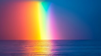 Rainbow Over Ocean at Dusk