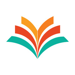 Abstract Colorful Book Logo Design for Education