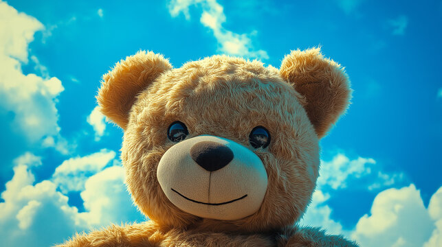 Kopf eines Teddeyb&auml;r's schaut in die Kamera