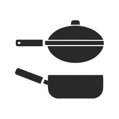 Skillet icon silhouette vector illustration