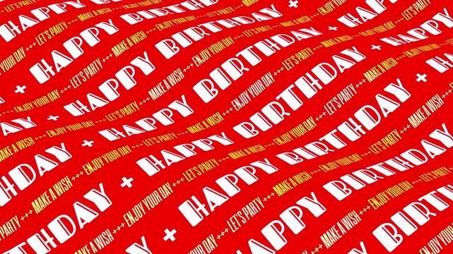 Happy birthday background. Happy birthday pattern. Happy birthday text. Happy birthday card. Colorful background pattern with modern typography with loop endless animation.
