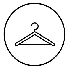 Clothing hanger outline icon in minimalist style  