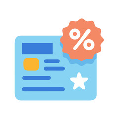 Fototapeta premium Blue coupon illustration with discount badge
