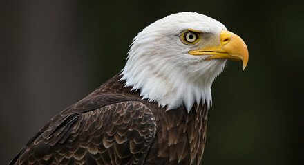 Obraz premium Majestic Bald Eagle Portrait Looking Right in Natural Light