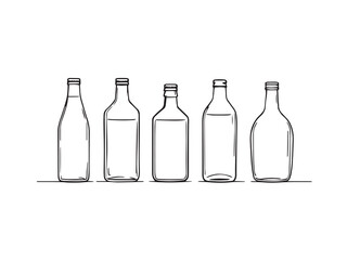 Tonic Water vector line art illustration