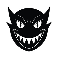 a shadowy face with sharp teeth