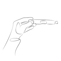 One continuous single drawing line art flat doodle pregnancy, female, pregnant, test, hormone, gynecology. Isolated image hand draw contour on a white background, hand drawn, not AI