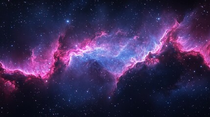 Obraz premium A breathtaking cosmic nebula display of vibrant pink and blue hues.
