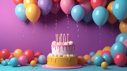 Birthday gradient colorfull background