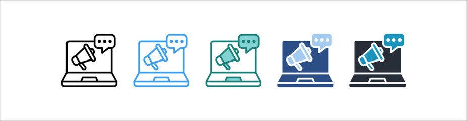 Online Marketing Icon In Different Style Vector