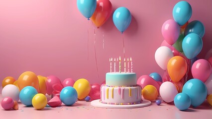 Birthday gradient colorfull background