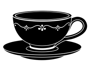 Tea cup silhouette vector illustration