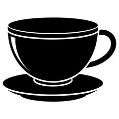 Tea cup silhouette vector illustration